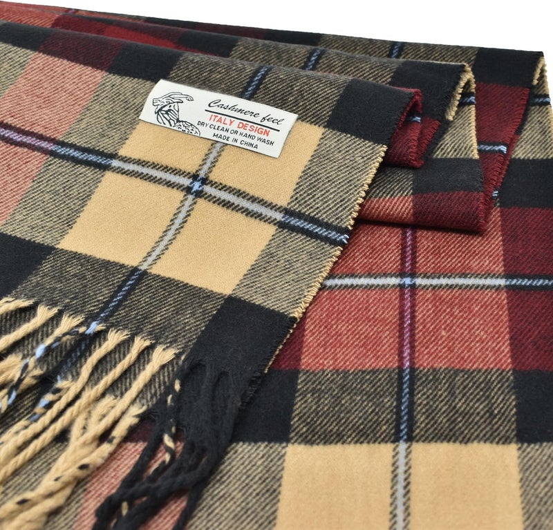 Glory Max Classic Plaid Striped Luxurious Checked Pattern Winter Scarf For Men Women Soft Cashmere Feel 72"x12" - Image 2